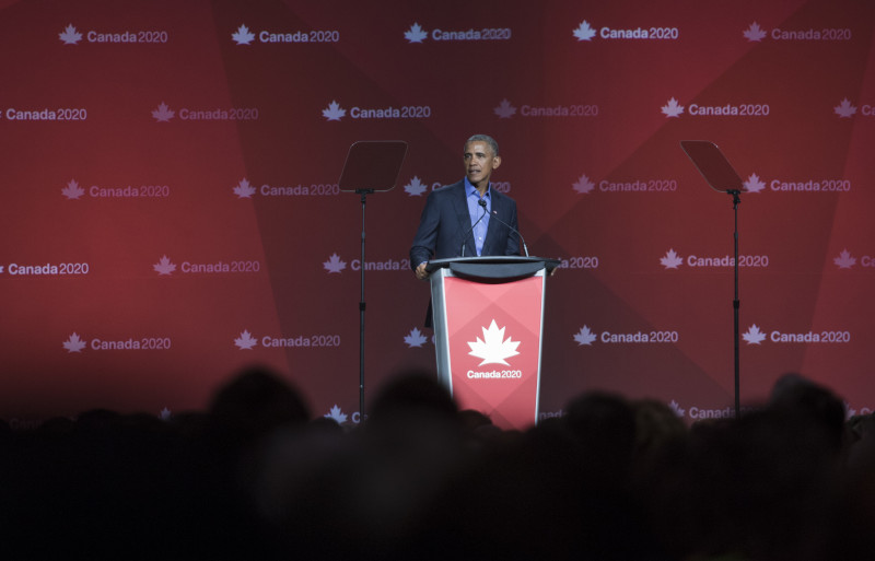 President Barack Obama at Canada 2020 event in Toronto, Canada, Friday, September 29, 2017. (Photograph by Nick Iwanyshyn)