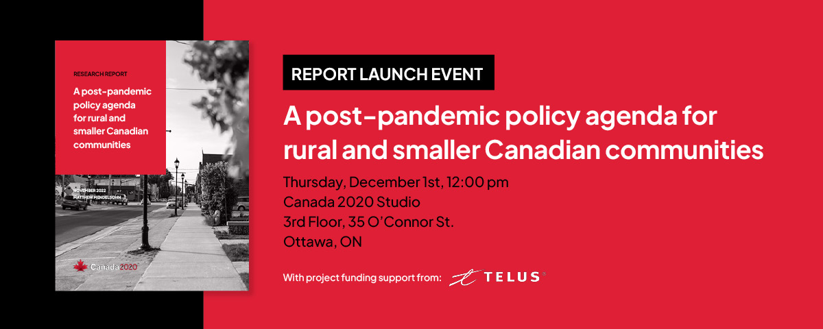 A post-pandemic policy agenda for rural and smaller Canadian communities